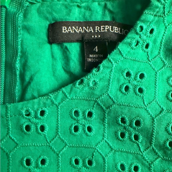 Banana Republic Green Eyelet Sleeveless Dress Size 4 Lined Spring Easter - Picture 6 of 6